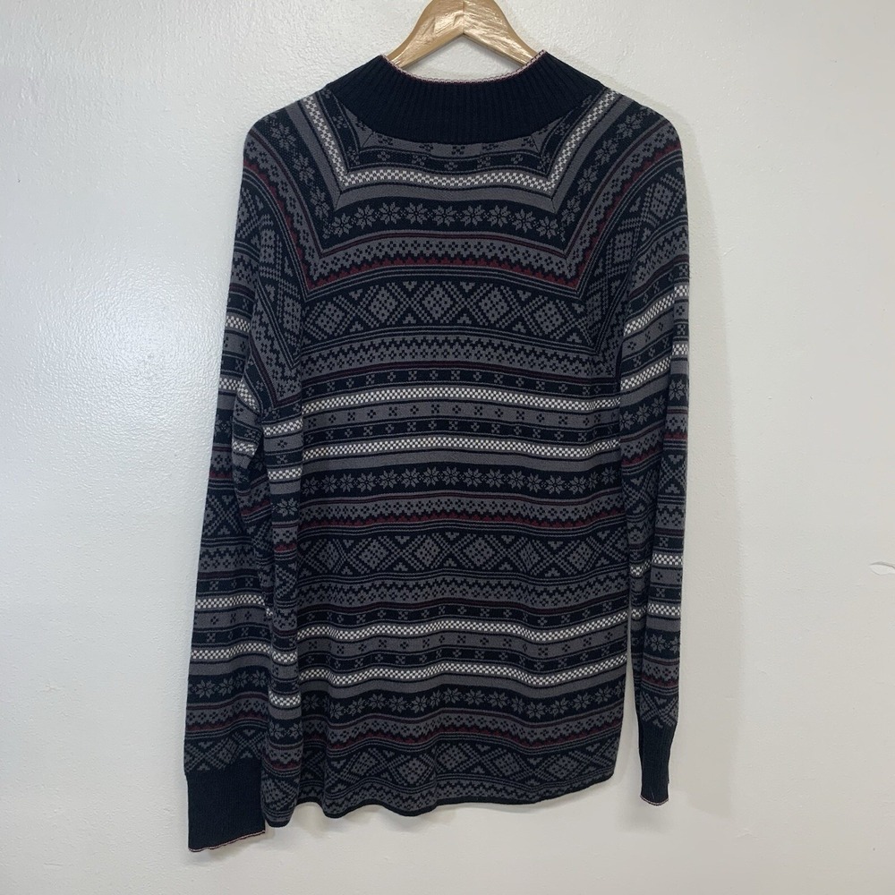 Eddie Bauer Fair Isle 1/4 Zip Sweater Men XL Cotton Blend Casual Preppy Travel - Picture 5 of 10
